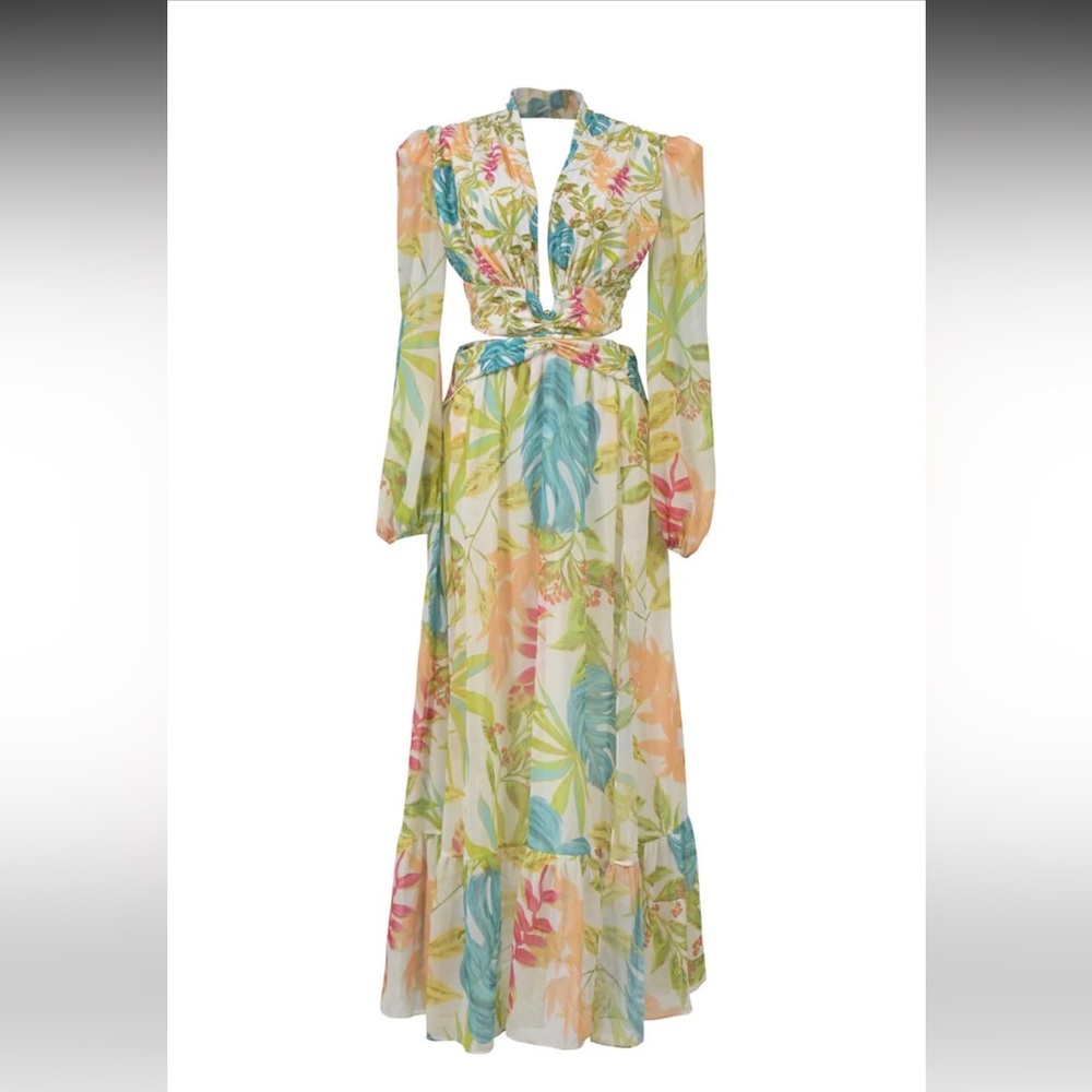 Patbo Tropicalia Floral Maxi Dress, Size L